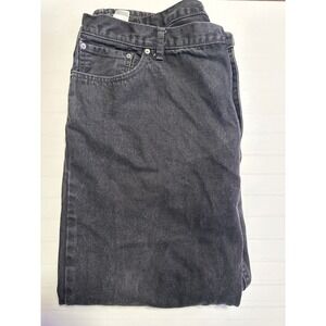 Levis 505 Regular Fit Mens Black Denim Jeans W50 L32 Straight Leg 505-0260